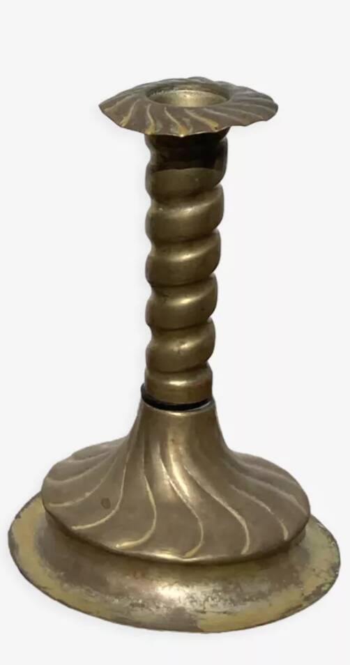 Berber twisted brass candle holder