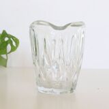 Pretty cast glass creamer, small milk jars, vintage, France, 1950