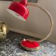 Lampe métal laquée rouge et doré 60’S