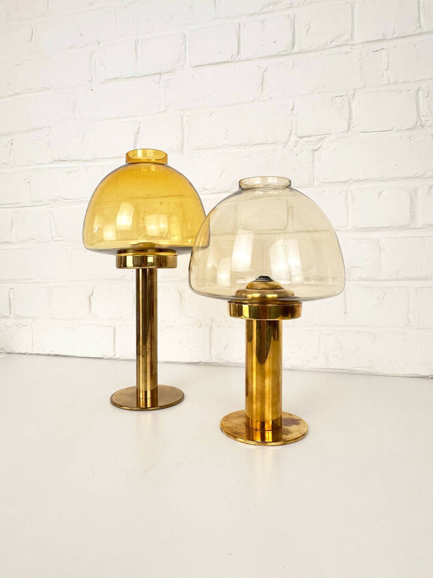 Pair of brass candle holders by Hans-Agne Jakobsson L102/32, Sweden, 1970.