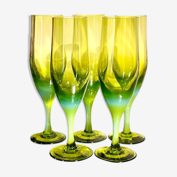 5 champagne glasses set of 5