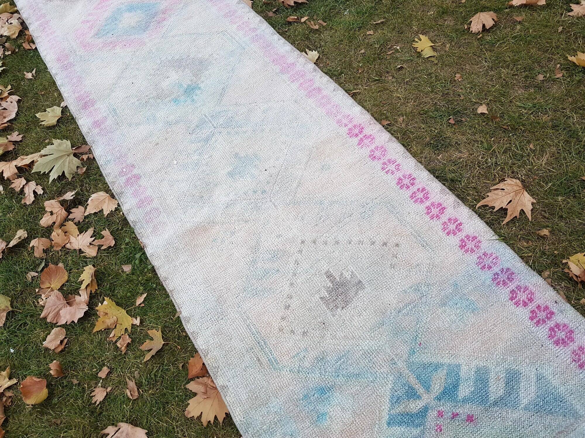 Vintage Turkish hallway rug 80x400 cm