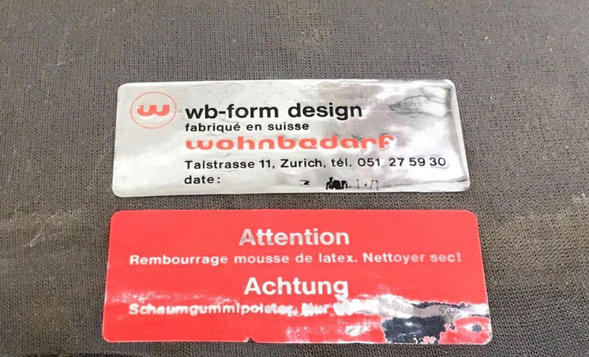 WB-Form design Wohnbedarf chair from the 1970s