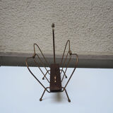 Old wooden & brass magazine rack