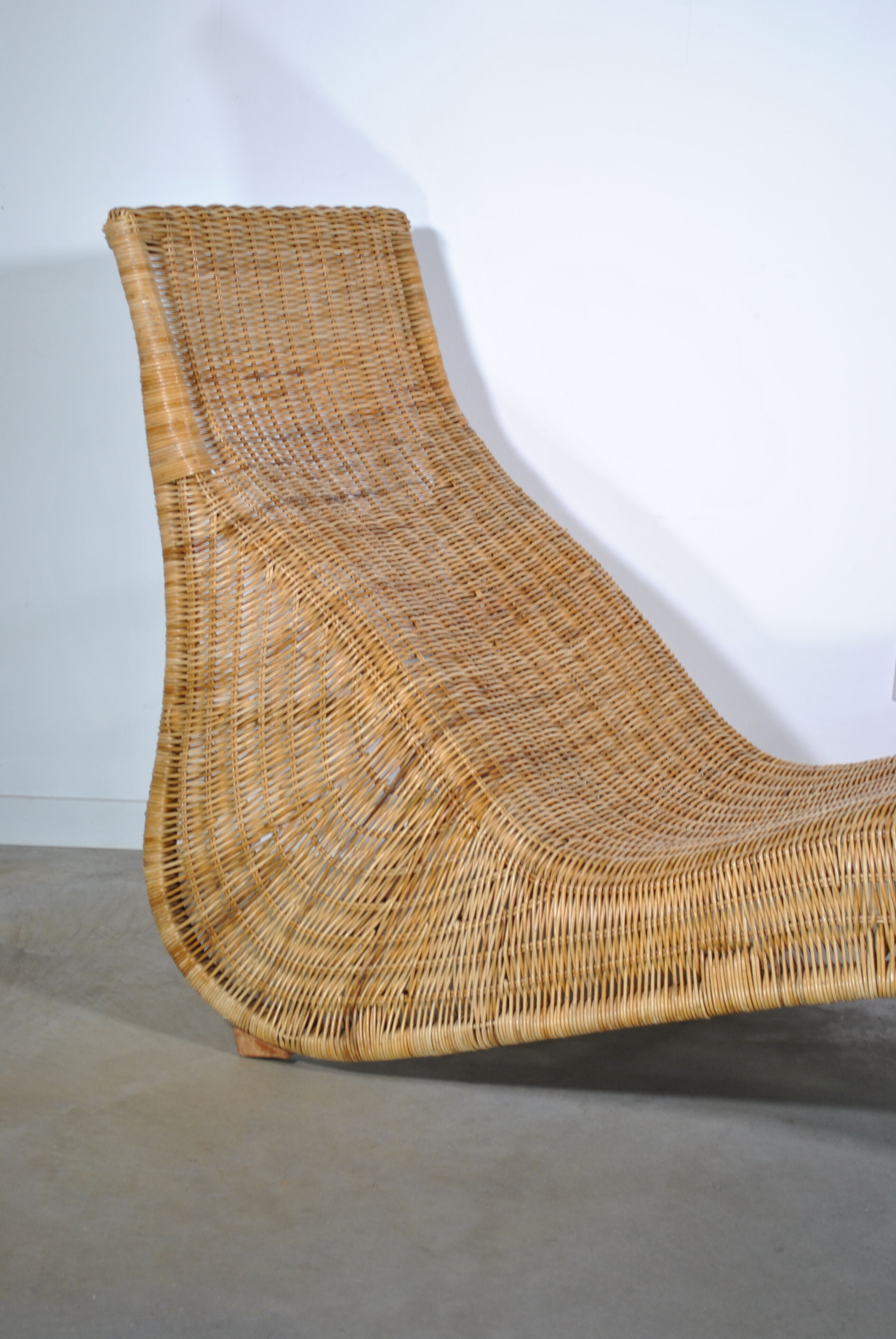 Chaise longue en rotin et osier par Carl Öjerstam pour Ikea Karlskrona