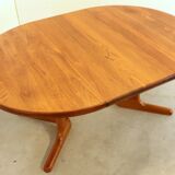 Ronde 1x verlengbare deense teak  Dyrlund eettafel 'Ommel'