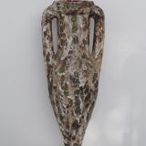 Enamelled ceramic amphora vase