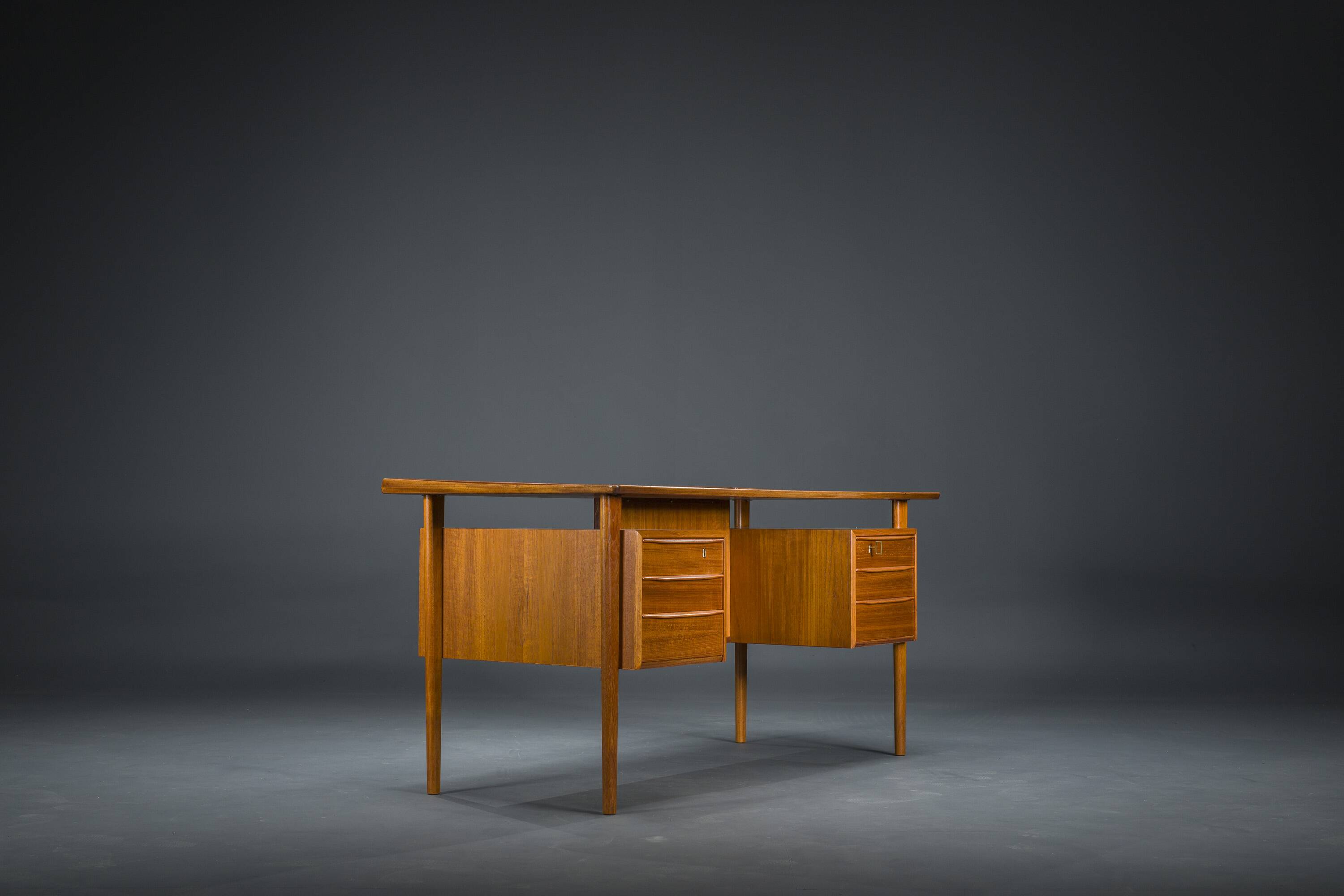Danish Teak Desk by Peter Lovig Nielsen for Hedensted Mobelfabrik, 1960s