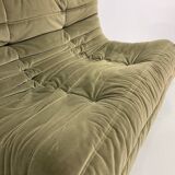 Vintage 2 and 3 seater green velvet togo set