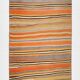 Orange Green Striped Pattern Vintage Runner Rug, 69x325Cm
