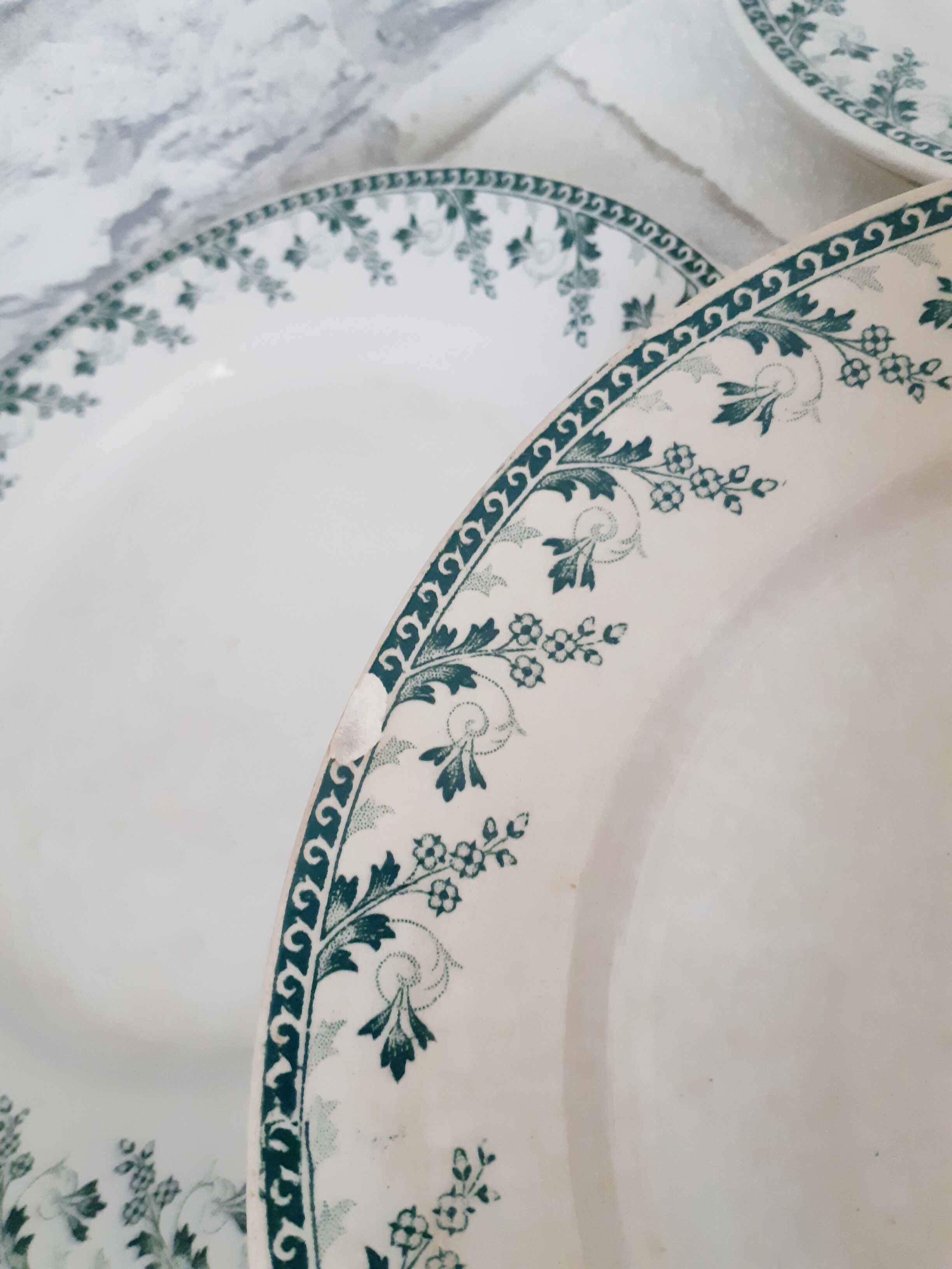 Assiettes plates en faïence de Gien , Montigny