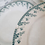 Flat earthenware plates from Gien , Montigny