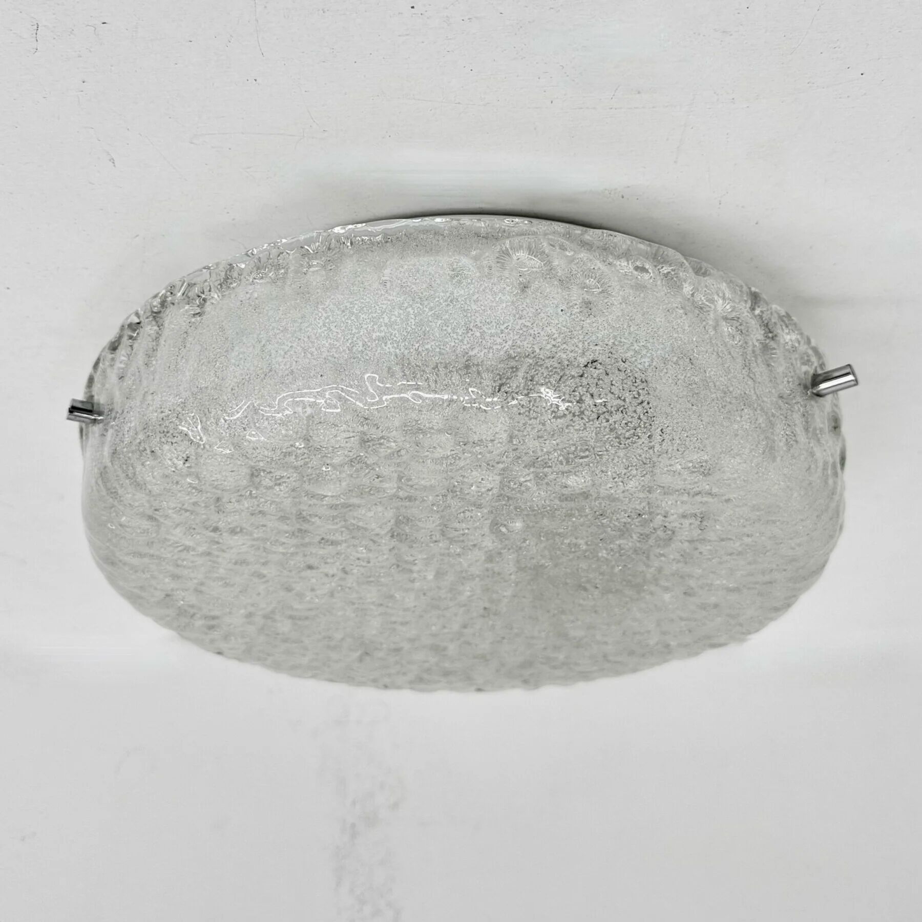 German vintage textured Murano glass flush mount, 1960s