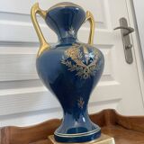 Antique large empire vase blue & gold jaguet pinon 40cm 2.6kg