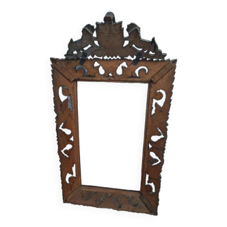 Old vintage wooden mirror frame
