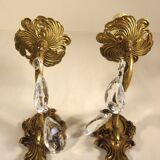 Pair of wall clams in gilded bronze stamps