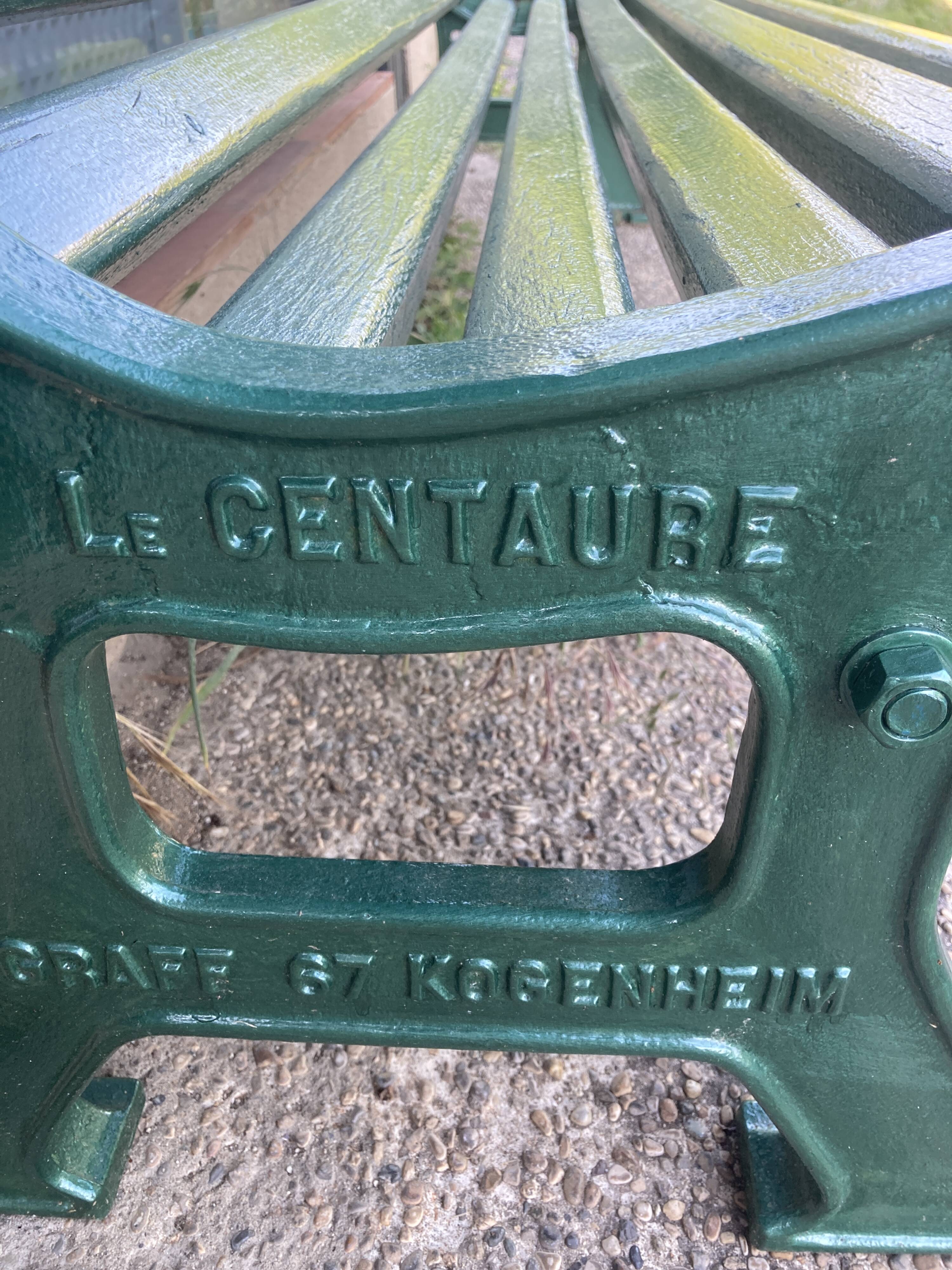 Banc public le centaure vintage en fonte