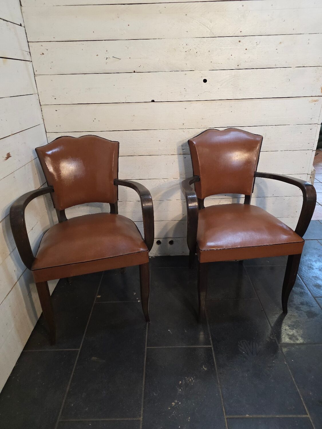 Pair of 1950s moustache-style bridge glasses