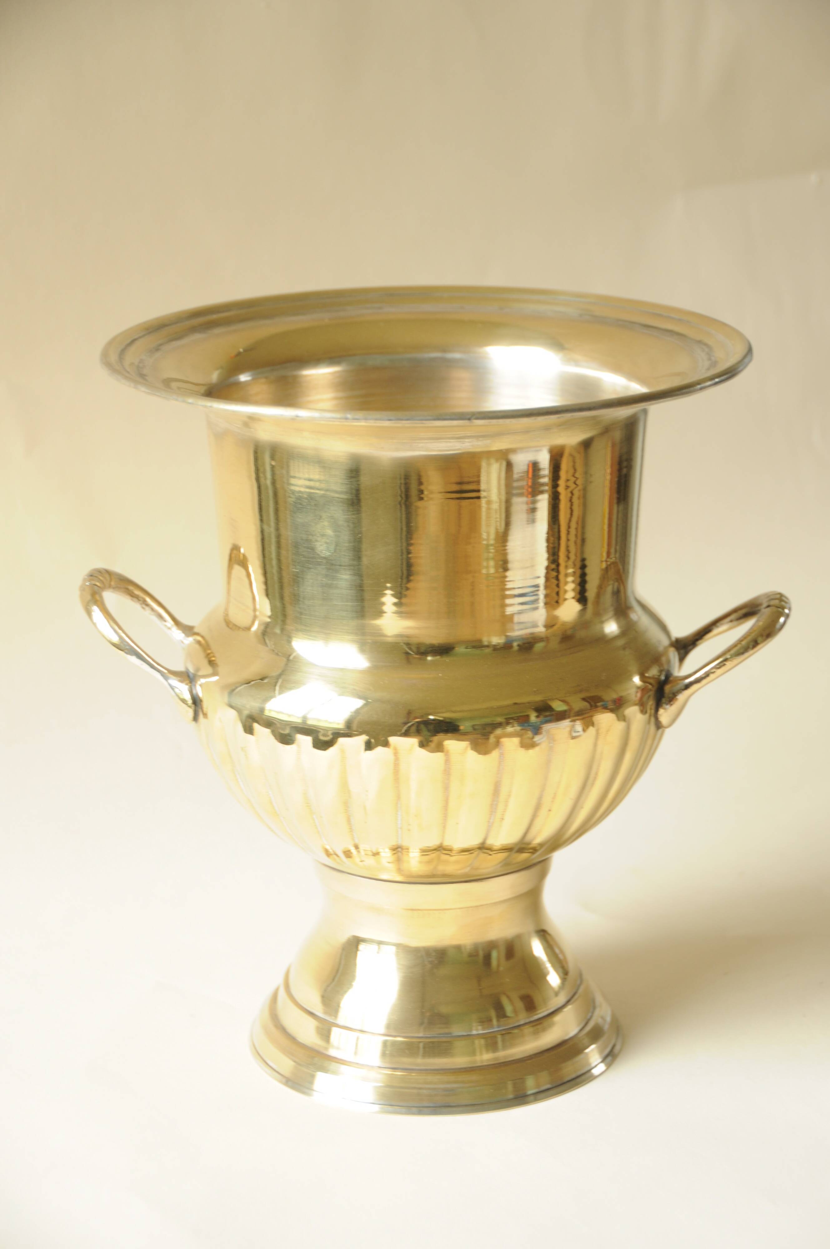 Champagne Bucket on Stand in Brass Médicis Vase Design