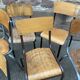 20 vintage mismatched industrial chairs school MULLCA tube & wood