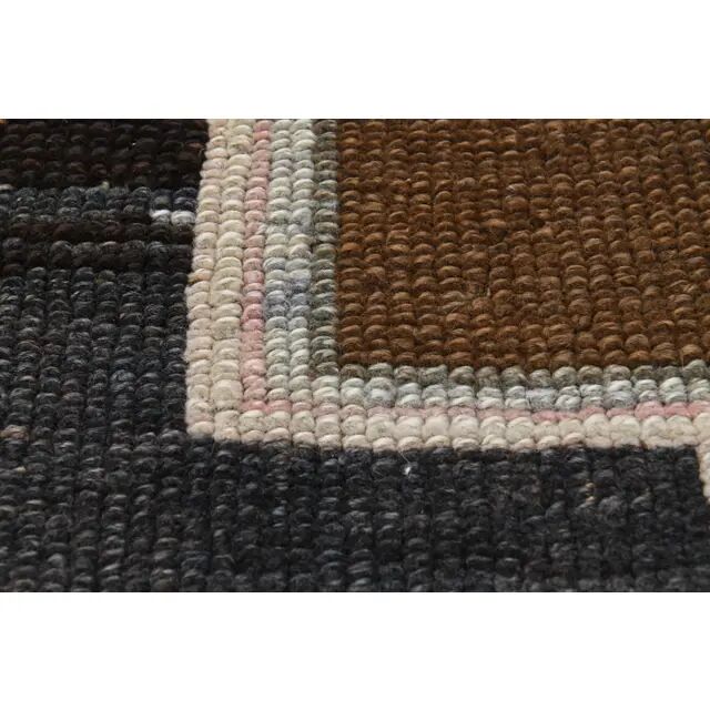 1970s Turkish Hand-Knotted Wool Cotton Brown Runner Rug 149x320