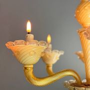 Lustre vénitien en verre de Murano jaune, vers 1950