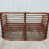 Bench and its bamboo and rattan armchair