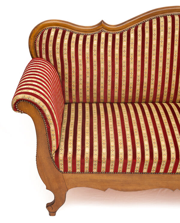 Causeuse Récamier en tissu de soie