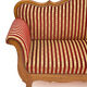 Reclining sofa in silk fabric