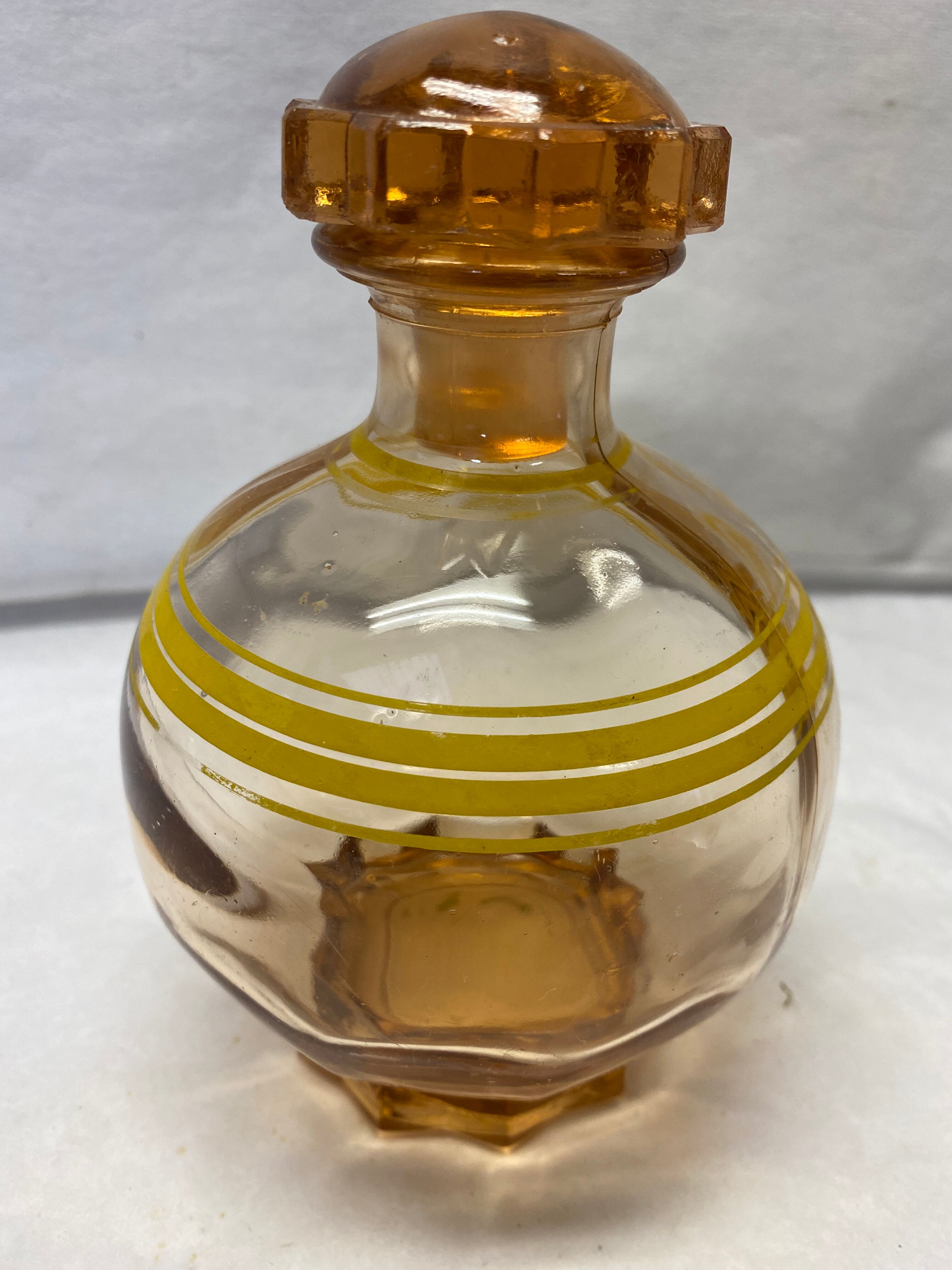 Antique pink glass decanter