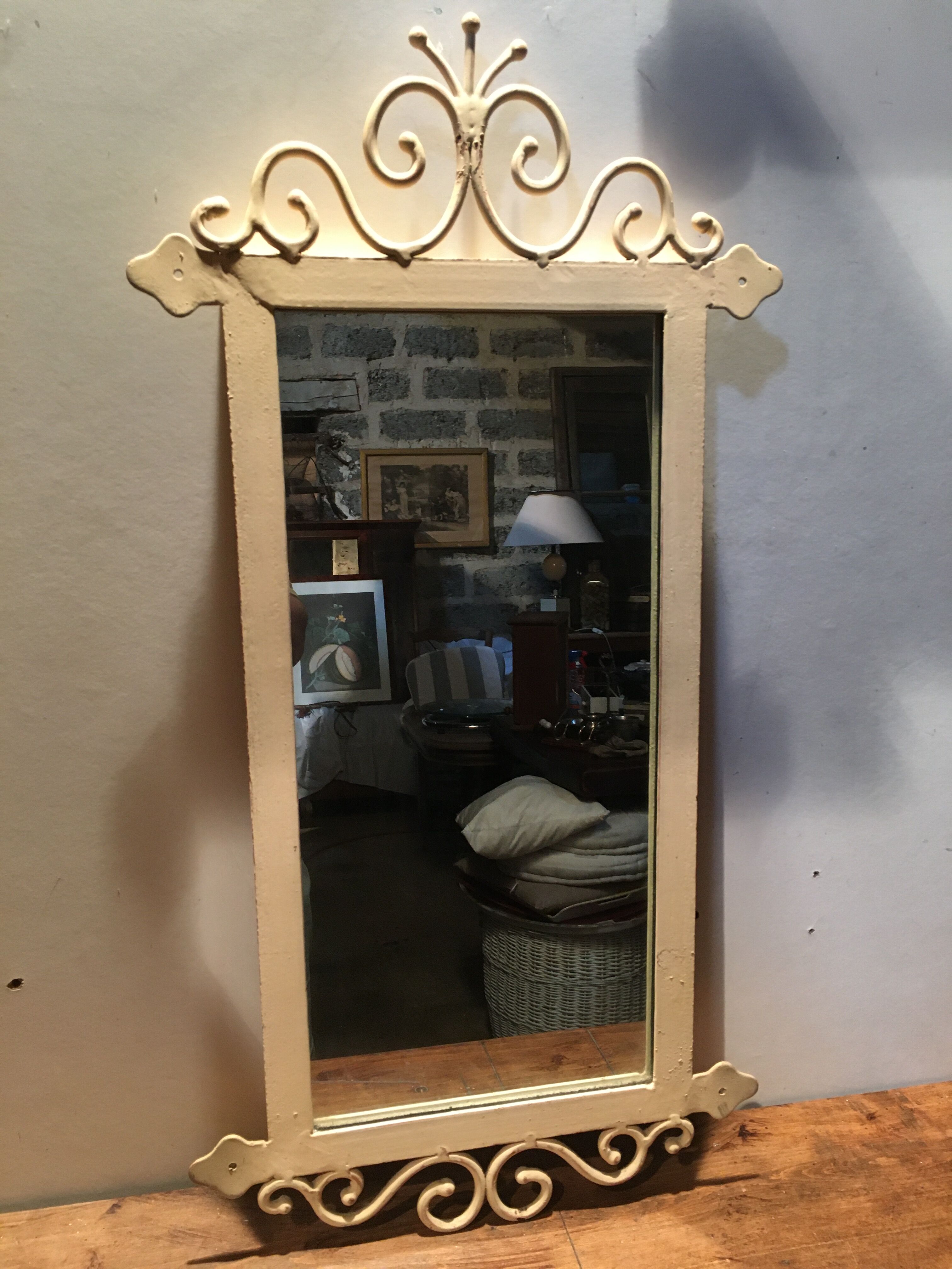 Wrought iron mirror "Country corner" 81x42cm