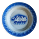 Hollow plate Moulin des Loups Hamage France, blue and white swan decoration.