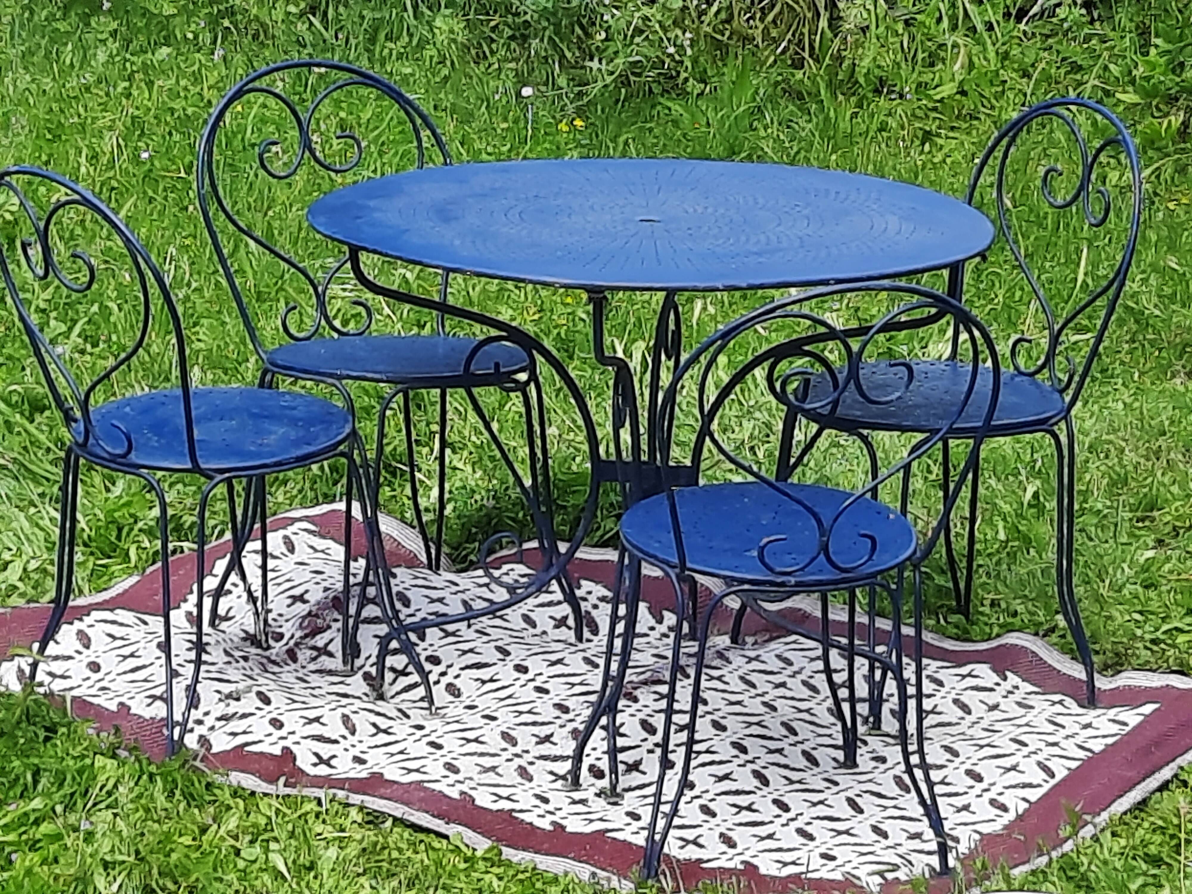 Old wrought iron garden furniture
