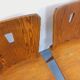 Set of 4 vintage brutalist wooden chairs from the 60s