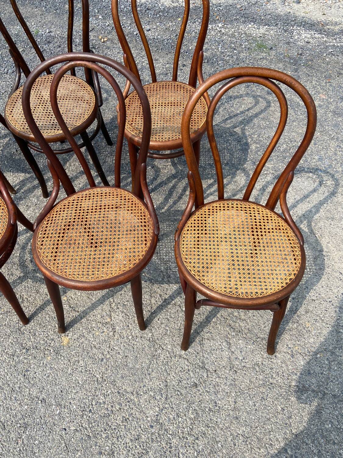 Set of 7 Thonet bistro chairs
