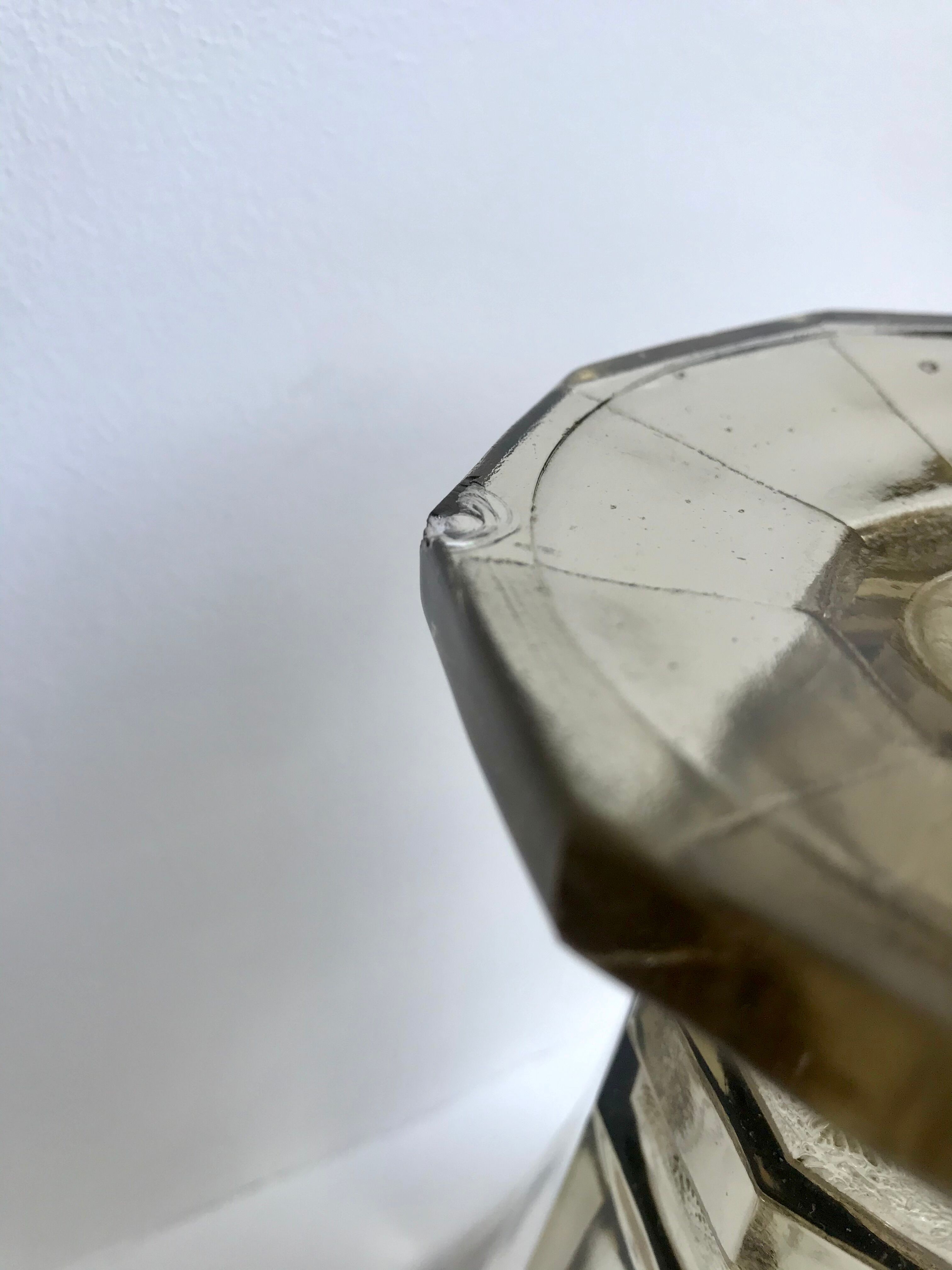 vase in molded and blown smoked glass Made in Belgium 60s-70s