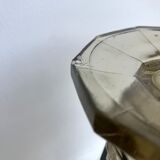 vase in molded and blown smoked glass Made in Belgium 60s-70s