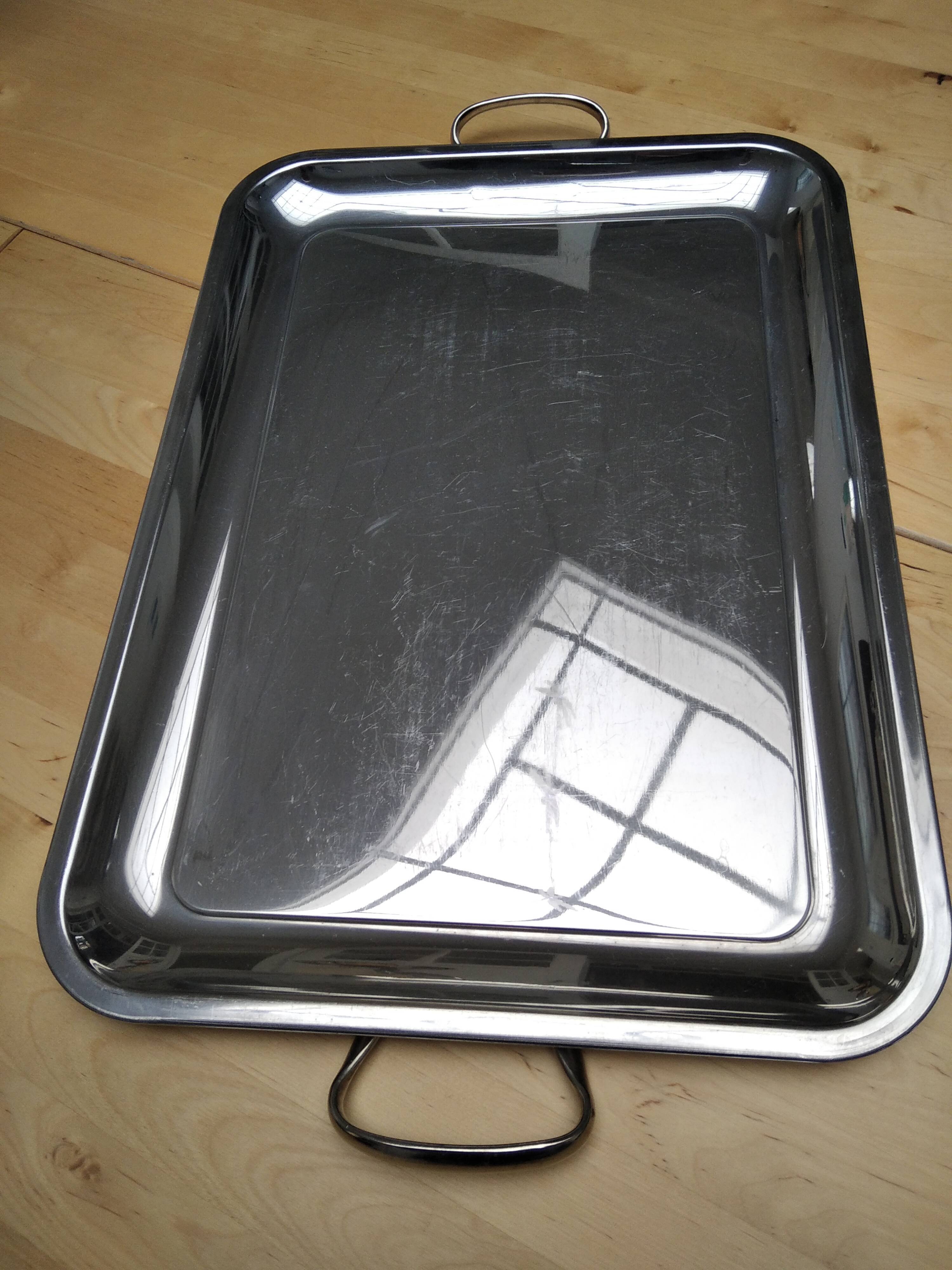 ‌Stainless steel tray with 2 handles