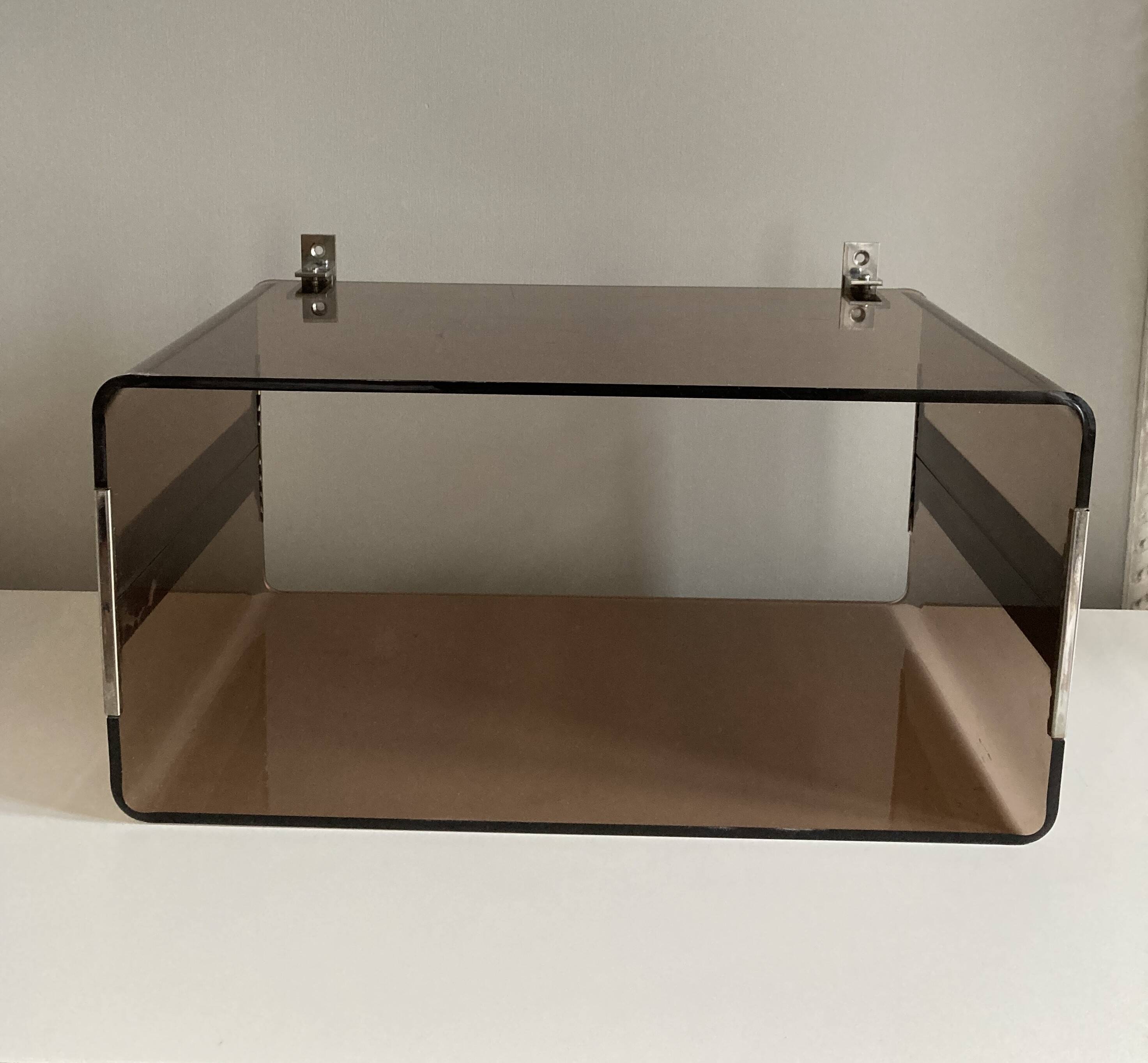 M. Dumas plexiglass and chrome shelf locker