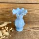 Small blue milk glass vase