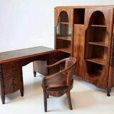 Desk, chair and bookshelf Art Deco period