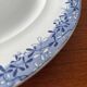 Old Sarreguemines earthenware dish, blue mimosa model