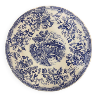 Assiette en porcelaine bleue ironstone