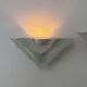 Pair of vintage wall lights, white lacquered metal and glass, Germany 1970s