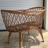 Berceau en rotin 1950