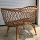 Vintage rattan cradle from the 1950