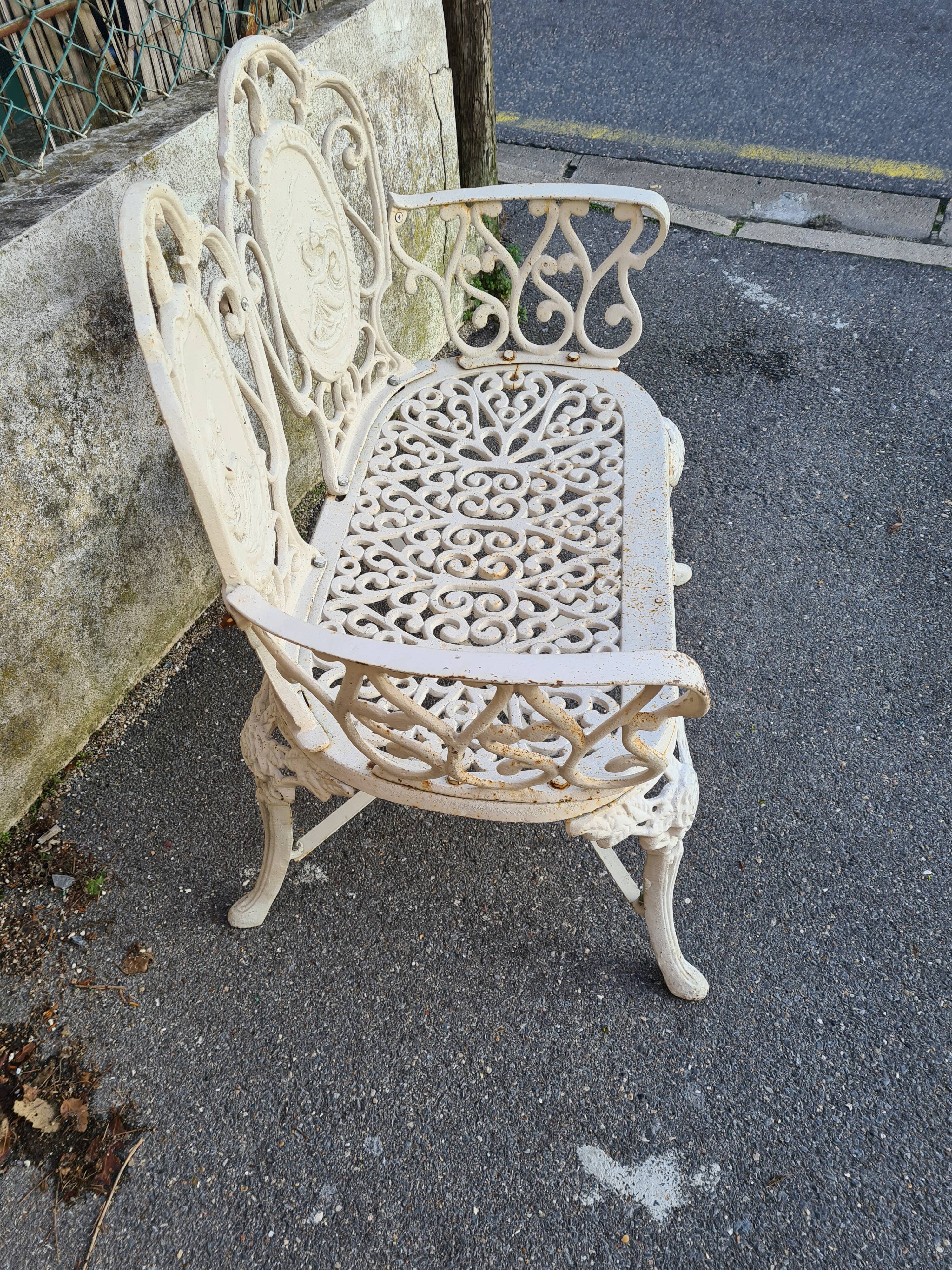 2-seater cast iron garden bench