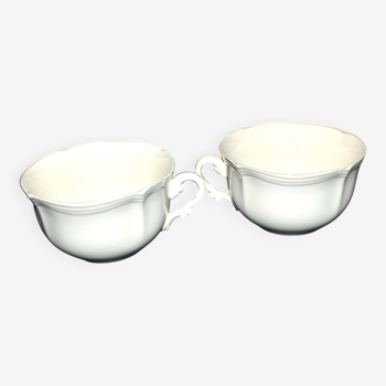 Set of 2 Sarreguemines cups in opaque cream earthenware - Terre de fer 11.5cm