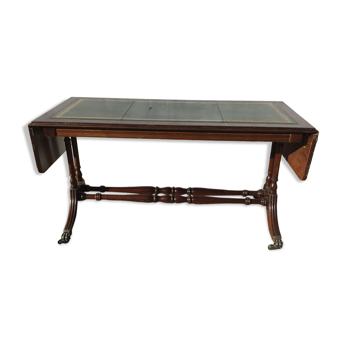 Coffee table on leather