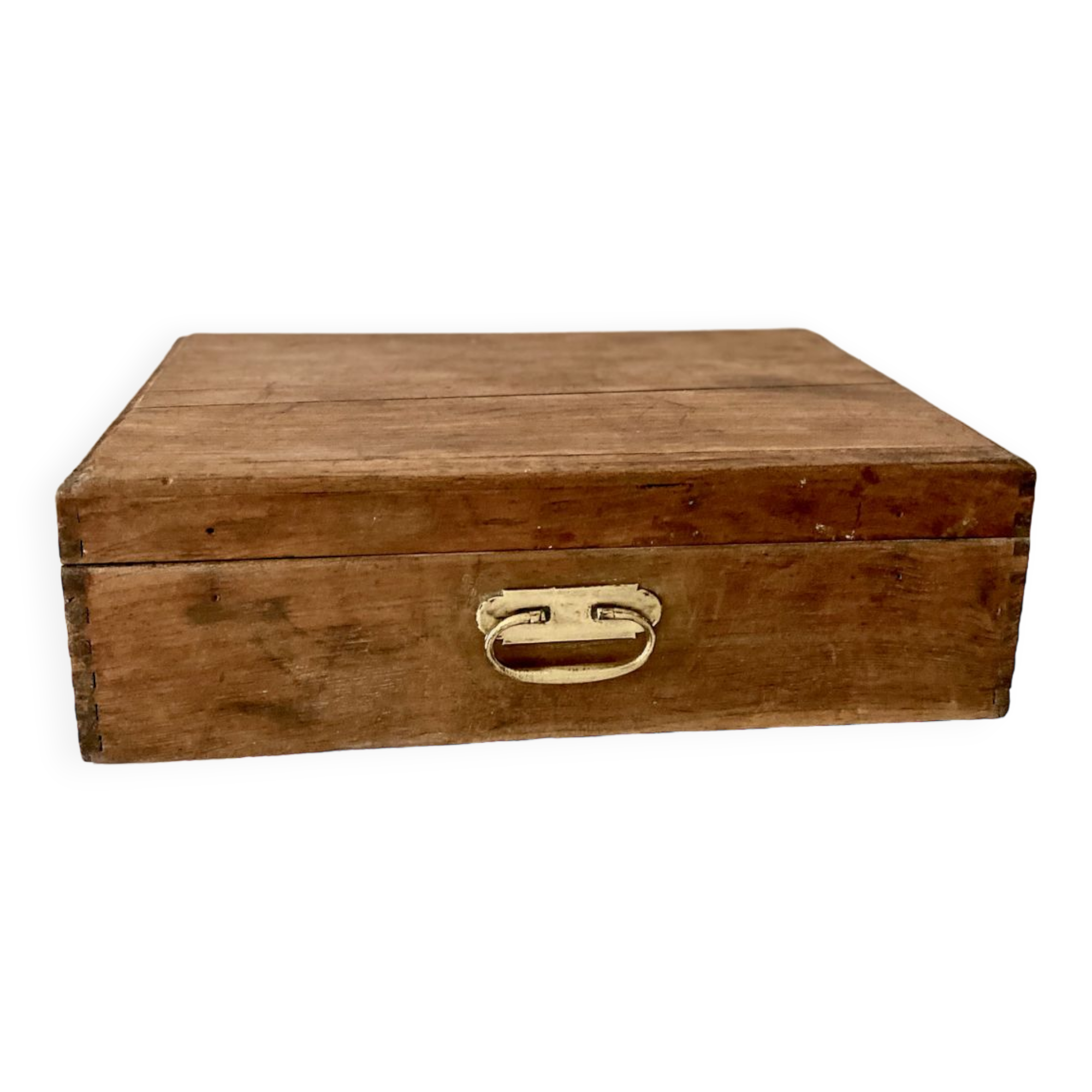 Wooden storage chest old vintage tool box